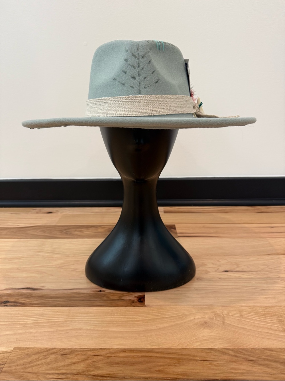 Katydid Turquoise Felt Hat with Interior Sweatband